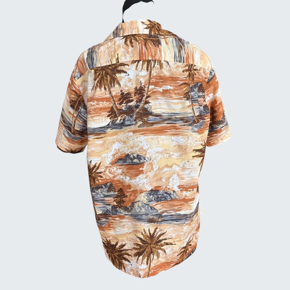 Kolekole Hawaiian Shirt Brown Vintage 70s Medium